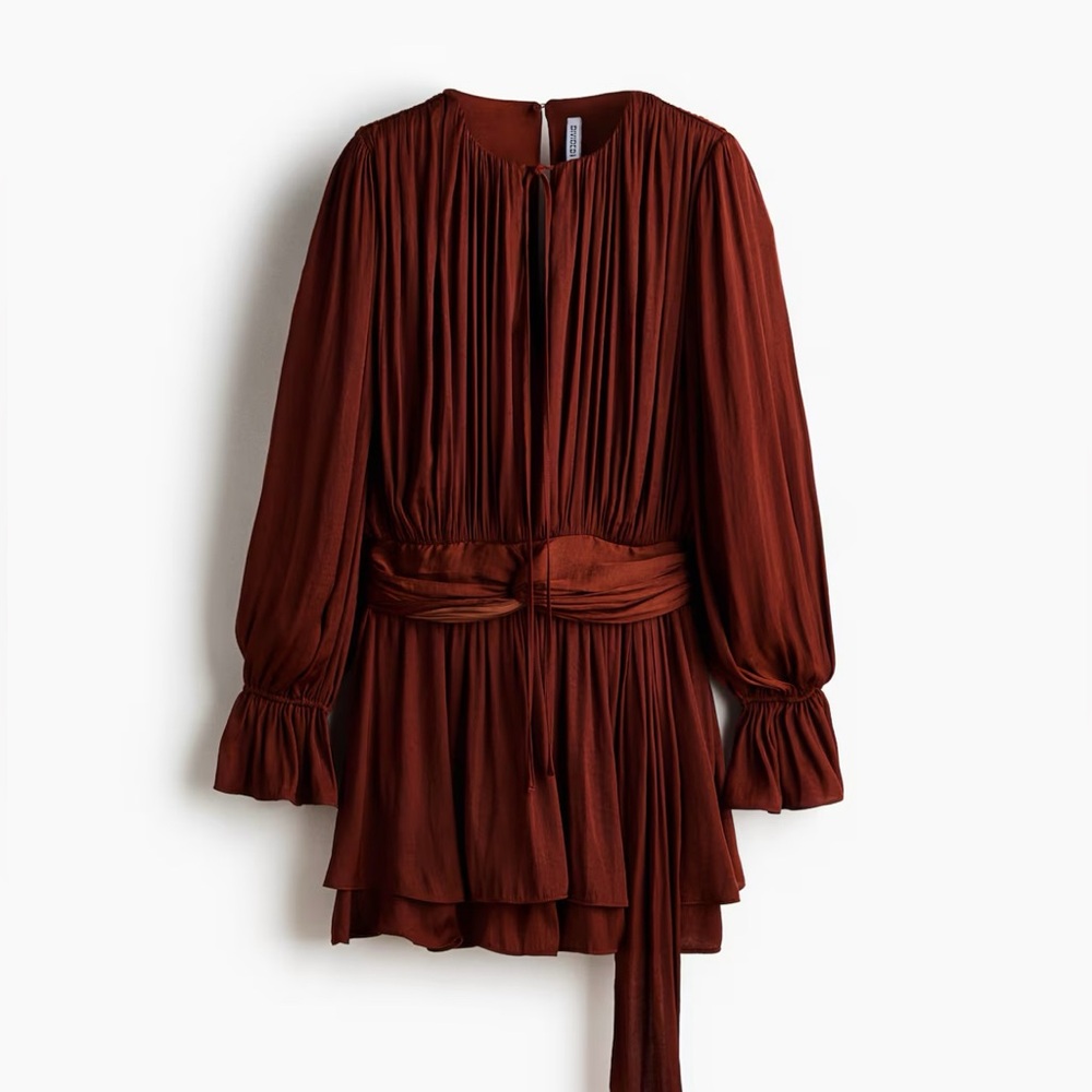 H&M NWT Draped Red Mini Dress, Size S